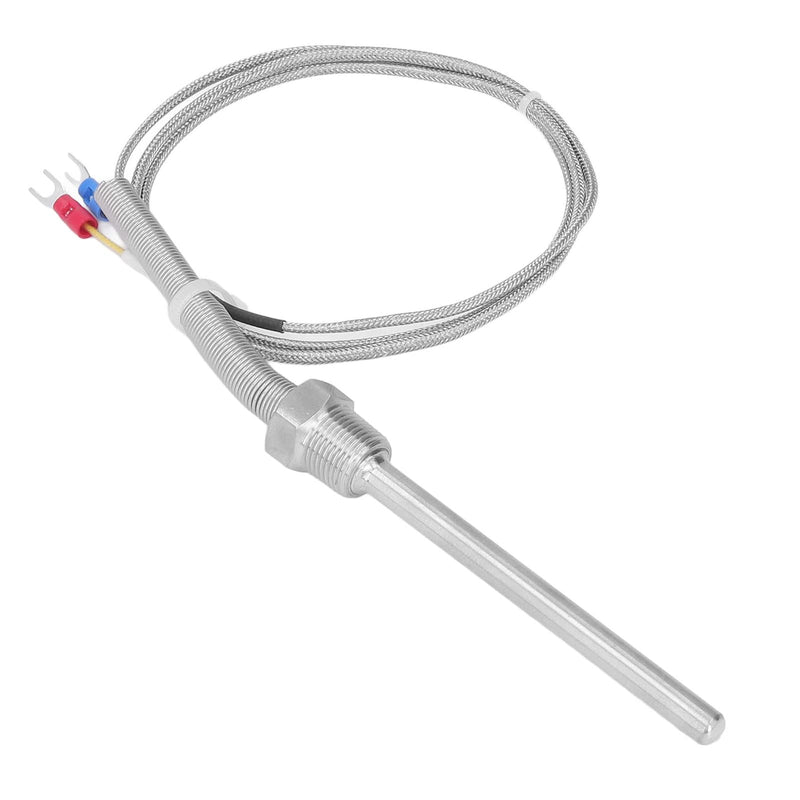 [Australia - AusPower] - Thermocouple K Type 0‑400℃ 3/8 NPT 8x100mm Stainless Steel Temperature Sensor Probe (1M) 1M 