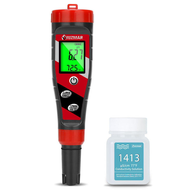 [Australia - AusPower] - pH Meter for Water Hydroponics Supplies - pH Up and Down Tester Digital PPM Meter EC Meter Combo for Home Growers – Accurate pH Tester TDS EC Reader for Hydroponics 4 in 1 meter with calibration 