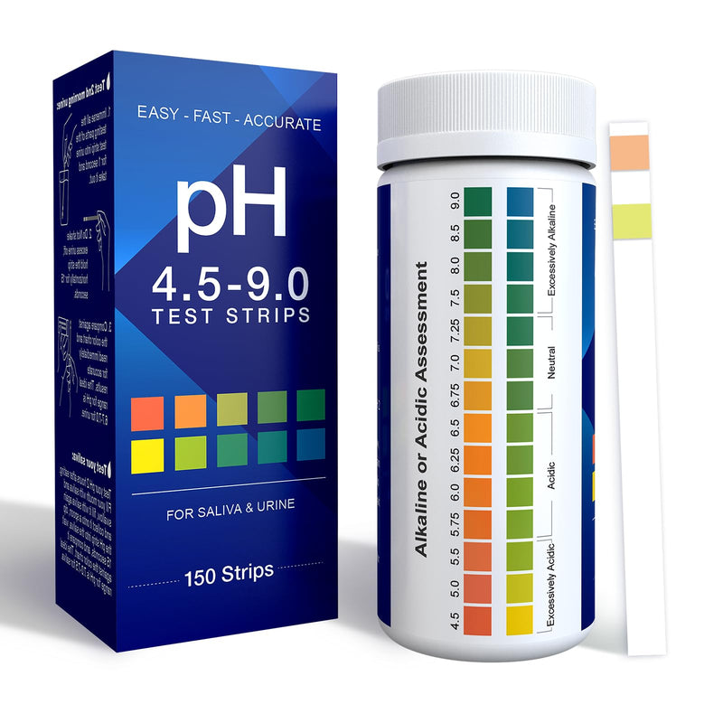 [Australia - AusPower] - pH Test Strips for Urine and Saliva 150 pH Strips for Fast, Accurate pH Testing at Home Get Clear Acid-Alkaline Balance Results, Quick & Easy pH Level Testing from 4.5-9.0 pH Test Strips 