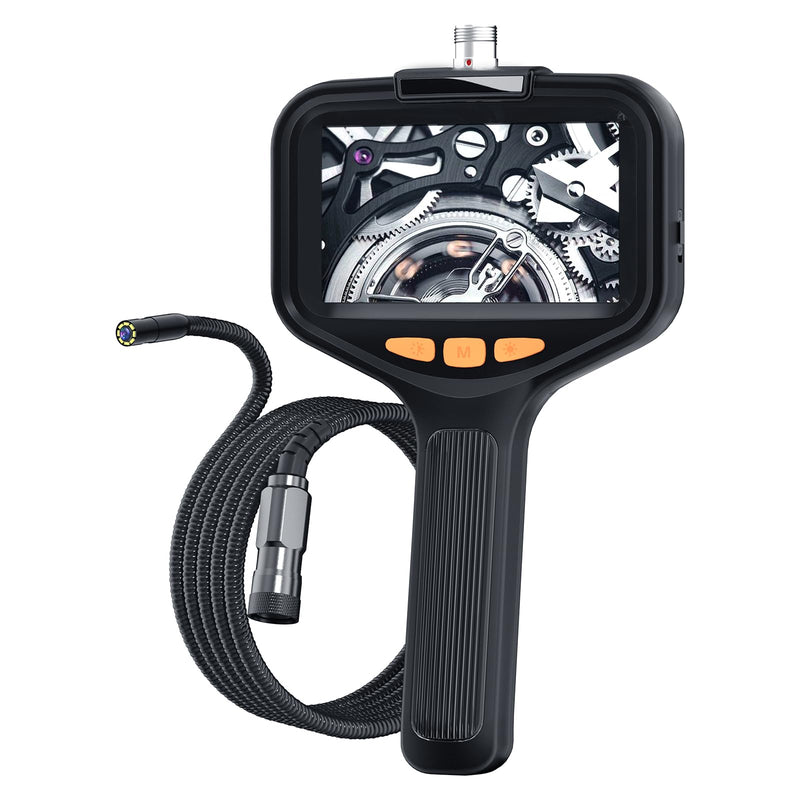[Australia - AusPower] - Dual Lens Endoscope Camera, 4.3 Inch Screen Inspection Camera, 1920P Borescope Camera with Lights, Pipe Snake Camera, 3.28ft Semi-Rigid Snake Camera Dual Lens-8mm camera-1m cable 