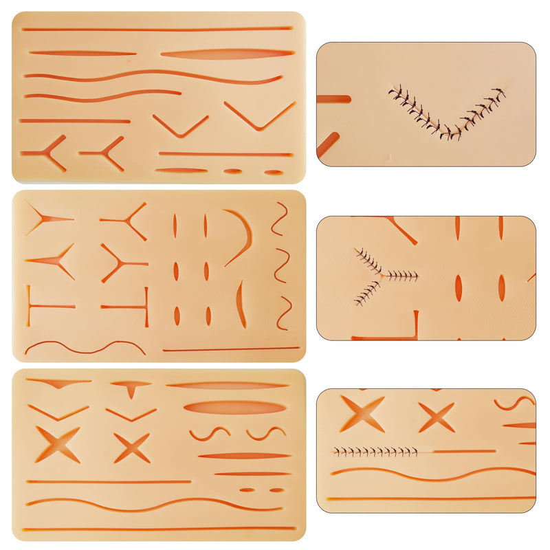 [Australia - AusPower] - 3 Pcs Suture Pad 3 Layer Suture Practice Pad with Wounds Suture Practice Kit, Hard to Rip, Tear or Break for Medical and Vet Students Veterinarian Nurses Training and Practice 