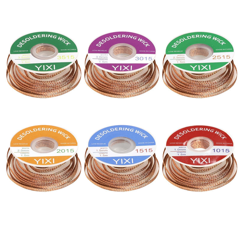Desoldering Braid, Desoldering Wire, Desoldering Wire, Copper Desoldering Wire (1.0/1.5/2.0/2.5/3.0/3.5 mm), Ideal for Desoldering and Removing Solder on Solder Joints, High Thermal Conductivity Soldering Braid