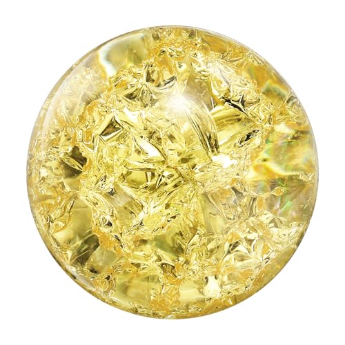 uxcell 40mm/1.6" Crystal Sphere Ball Ice Cracked Glass Solid Decorative Sphere Crystal Ball Prop Ornament for Feng Shui Divination Fortune Telling Tabletop Fountain Decoration, Yellow