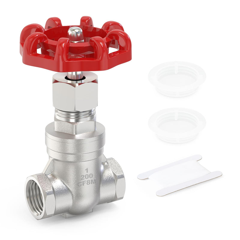 [Australia - AusPower] - TAISHER 1PCS 304 Stainless Steel Gate Valve, 1" NPT Female Rotary Sluice Valve With Wheel Handle, For Water, Oil, Gas 
