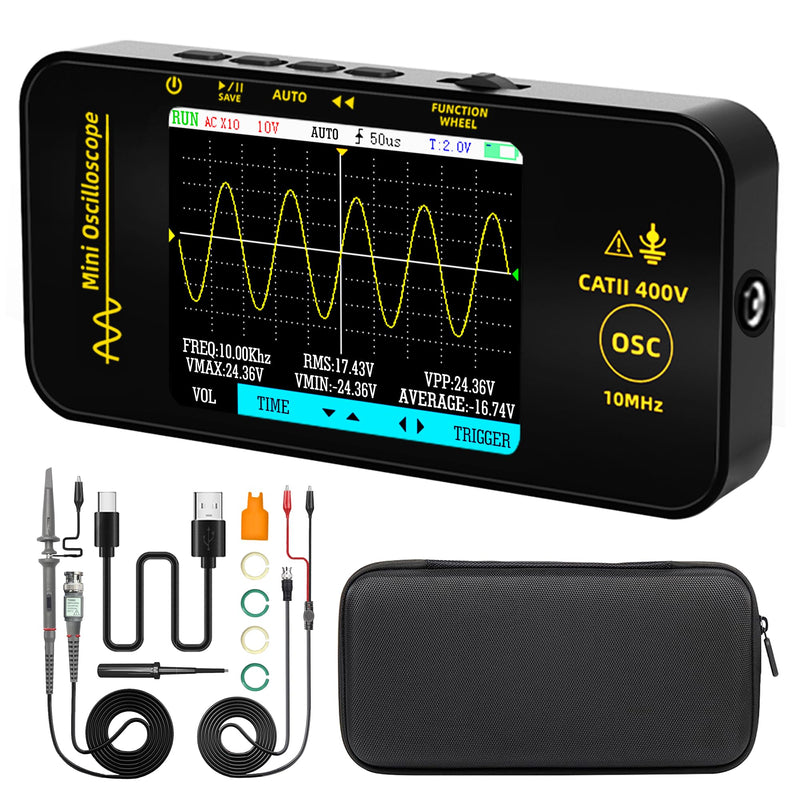[Australia - AusPower] - BSIDE Handheld Digital Oscilloscope 3.2” TFT LCD Scope Tester, 10MHz Bandwidth with 48MSa/s Sampling Rate, Potable Automotive Oscilloscope with Auto/Nomal/Single Trigger for Audio Amplifier Hobbyist OT3 