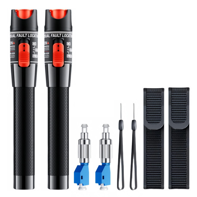 [Australia - AusPower] - XWTXPJ-2pcs Fiber Optic Visual Fault Locator VFL Fiber Optic Cable Tester, Including 1pc Singlemode 9/125μm FC Male to LC Female Adapter (Mode Number: VFL-50) 