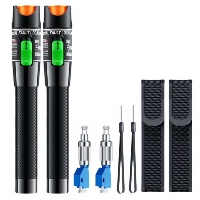 [Australia - AusPower] - XWTXPJ-2pcs Fiber Optic Visual Fault Locator VFL Fiber Optic Cable Tester, Including 1pc Singlemode 9/125μm FC Male to LC Female Adapter (Mode Number: VFL-30) 2 