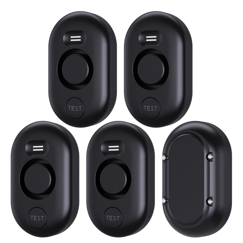 [Australia - AusPower] - 5 Pack WD60 Water Leak Detectors for Home, 100dB Water Sensor Alarm for Basement, Leakage Detection Device for Pipe/Drain/Under Sink Drip, Floor Flood in Bathroom/Kitchen/Toilet/Laundry Room, Black 5 Sensors 