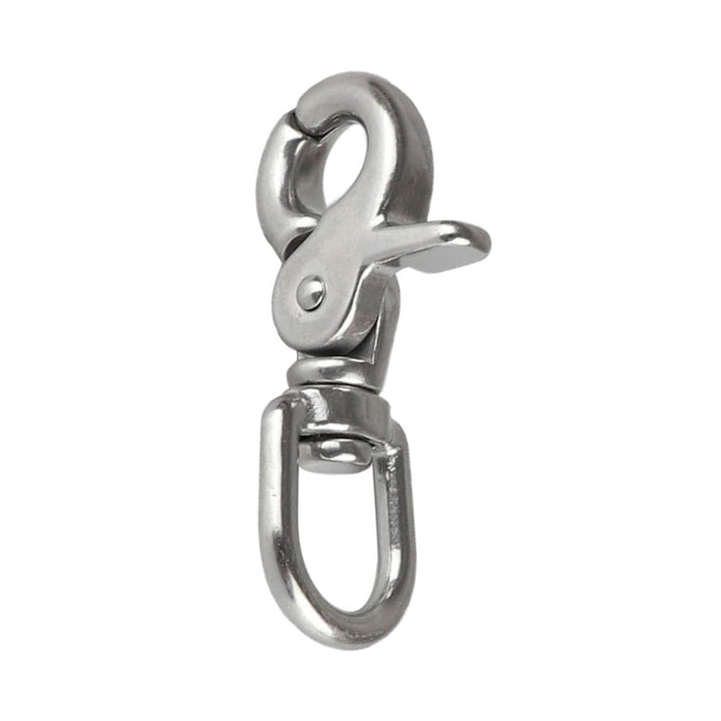 [Australia - AusPower] - Stainless Steel Marine Snap Hook Heavy Duty Trigger Clip Swivel Trigger Snaps Silver Scissor Clasps for Keychain Dog Leash Automotive Manufacturing (1) 1 