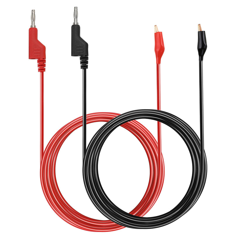 [Australia - AusPower] - Sumnacon Multimeter Test Lead Set of 2 6.6Ft/2M Stackable Banana Plug to Alligator Clips Test Cable Kit with Protective,Soft Silicone Flexible Electrical Test Wire Leads for Electrical Testing 500V/5A 