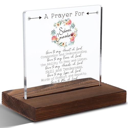 Appreciation Gift for School Counselor, Religious Gifts for School Counselor, Christian Gift for School Counselor, Modern Acrylic Desk Plaque with Inspirational Quotes, 10 x 10 x 1.5 cm,XXD23