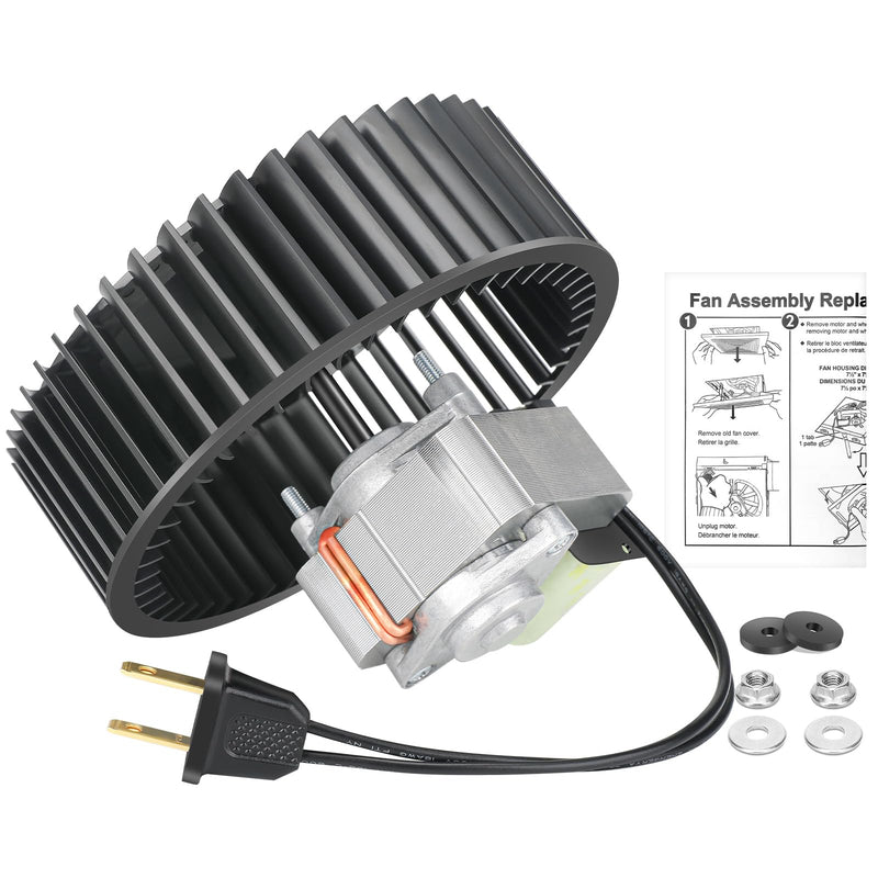 S97017450 Replacement Bathroom Vent Fan Motor for 771, 771-A - 70 CFM, 3000 RPM, Super-Quiet Performance, Simple Install, Includes Motor (99080599) and Blower Wheel, High Airflow Ventilation 1 Motor + Fan