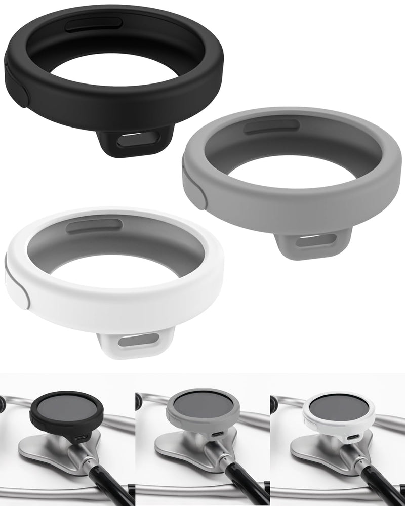 [Australia - AusPower] - Stethoscope Chestpiece Cover for EKO CORE 500™ Digital Stethoscope – Essential Protection for Medical Professionals Black+White+Grey 