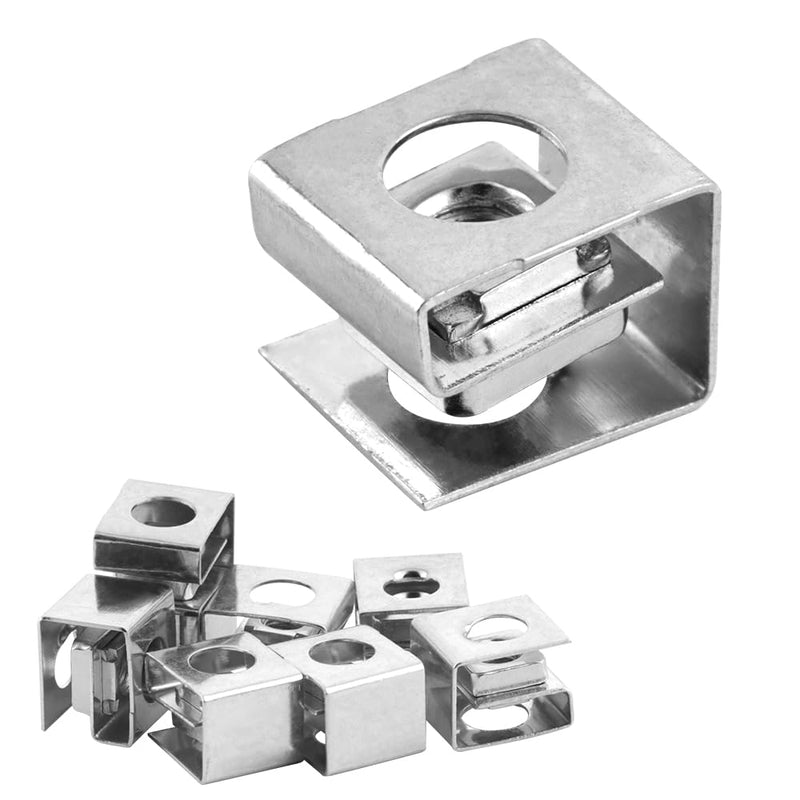 [Australia - AusPower] - 20 Pcs Slip-on Lock Nuts 10-32 Snap-on Nuts Zinc Plated Insert Square Nuts 