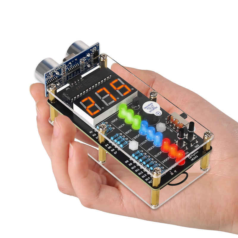 [Australia - AusPower] - MIOYOOW Ultrasonic Ranging Alarm DIY Kit, HC-SR04 Ultrasonic Distance Measurer Soldering Practice Kit with LED Lights, STEM Soldering Electronic Projects for School Learning 