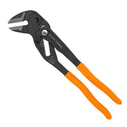 Klein Tools D53110 10-inch compact plier wrench with adjustable smooth jaws and high-leverage handles