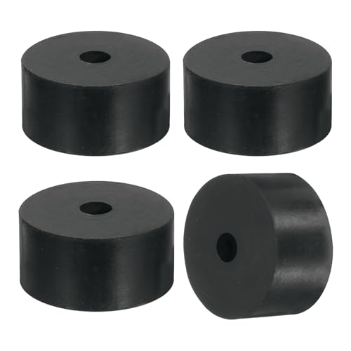 uxcell thick round rubber spacers, 2 inch OD x 1/2 inch ID x 1 inch thickness, flat anti-vibration bushings