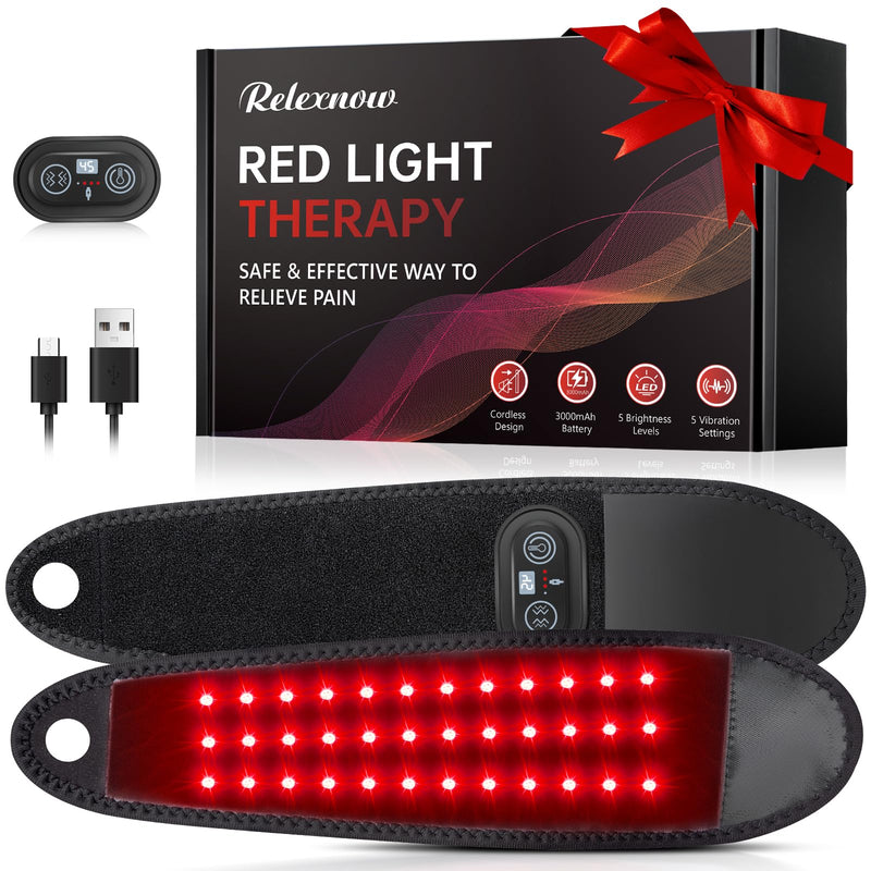 Red Light Therapy for Hands Wrist with Heat & Massage, FSA/HSA Eligible, 3000mAh Wireless Controller, Wearable Near Infrared & Red Light Wrist Wrap with 36 Beads for Faster Recovery & Hand Pain Relief
