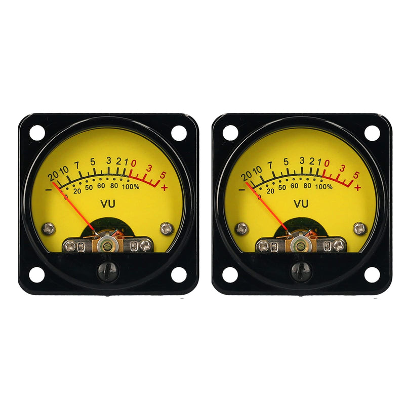 [Australia - AusPower] - Pongnas 2PCS VU Meters, Multimeter Tester Multimeters with Adjustable Resistor CQ-45-Y for DIY, Recording Studio, Mixer, Home Audio 