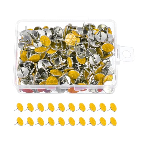 PATIKIL yellow reflective tack trail marking tacks, pack of 200 glow tacks