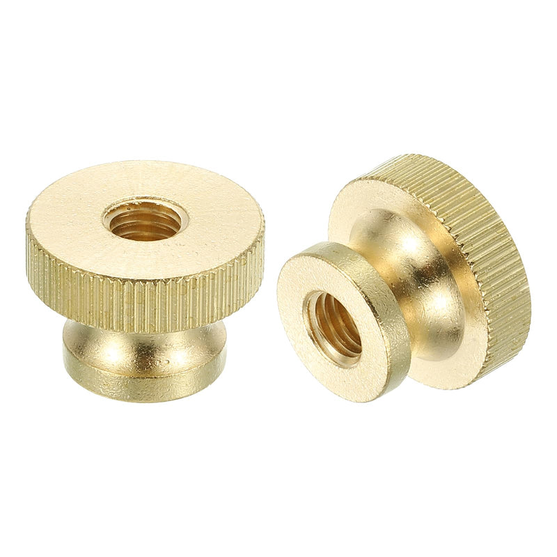 [Australia - AusPower] - uxcell Knurled Thumb Nuts, 8pcs M8 x D23mm x H16mm Brass Knurled Nut with Collar High Head Through Hole Adjusting Nuts for 3D Printer Parts 8 