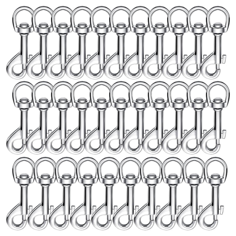 [Australia - AusPower] - 32 pcs Swivel Snap Hooks for Dog Leash 2.76 Inch Heavy Duty Flag Hooks Clasp for Linking Pet Leash Multipurpose Single Ended Clip Hooks for Keychain, Camera Strap 