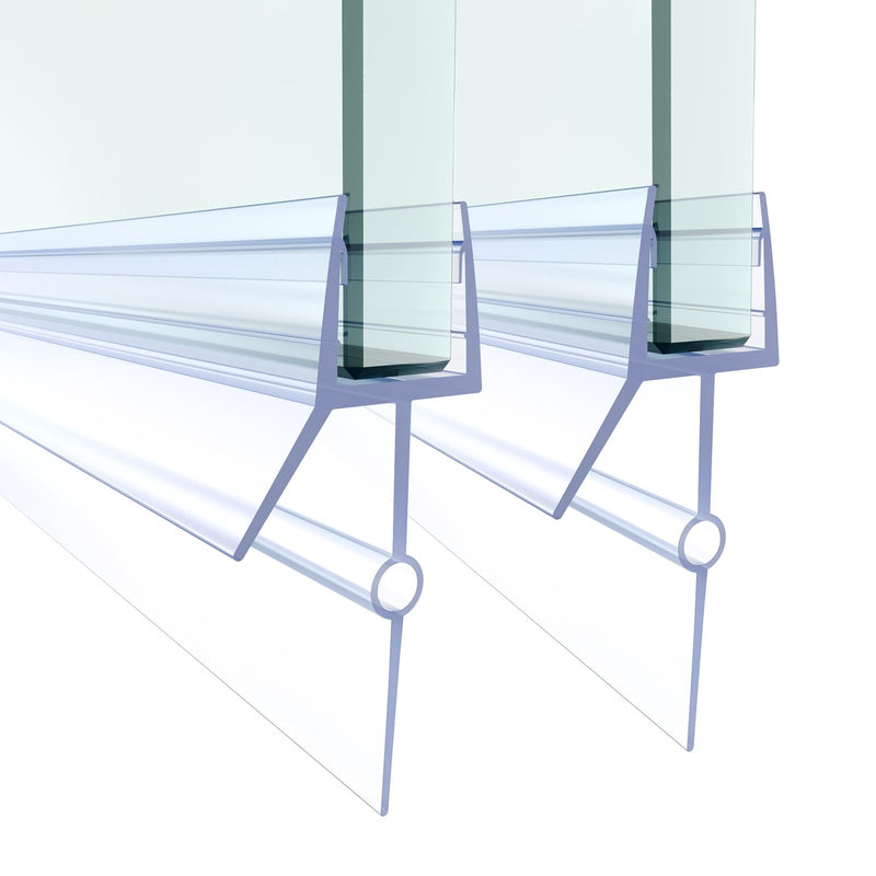 Shower Door Bottom Seal,2 PCS 5/16" X 36" Shower Door Sweep for 5/16 Inch Glass,Frameless Glass Door Seal Strip to Seal 22mm Gap,Stop Shower Leaks and Create a Water Barrier For 5/16" Glass