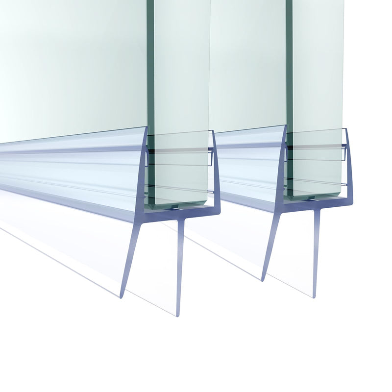 Shower Door Bottom Seal,2 PCS 3/8" X 36" Shower Door Sweep for 3/8 Inch Glass,Frameless Glass Door Seal Strip to Seal 12mm Door Gap,Stop Shower Leaks and Create a Water Barrier For 3/8" Glass-Short Sweep