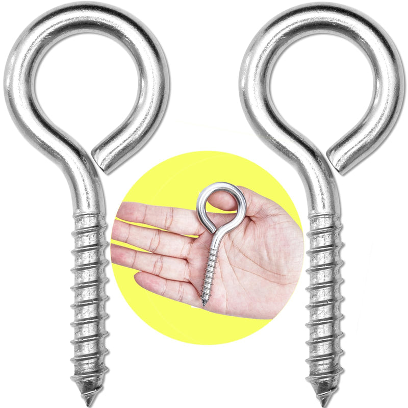 [Australia - AusPower] - 2Pcs Self Tapping Eyelet Screw Eye Bolt，4 Inch Heavy Duty Screw Eyes Hooks ，M8 Wooden Large Screw Eye Hook，Load Capacity 500 Lbs for Hammock ，Yoga，Heavy Indoor Outdoor Uses (2, M8-4 INCH) 2 