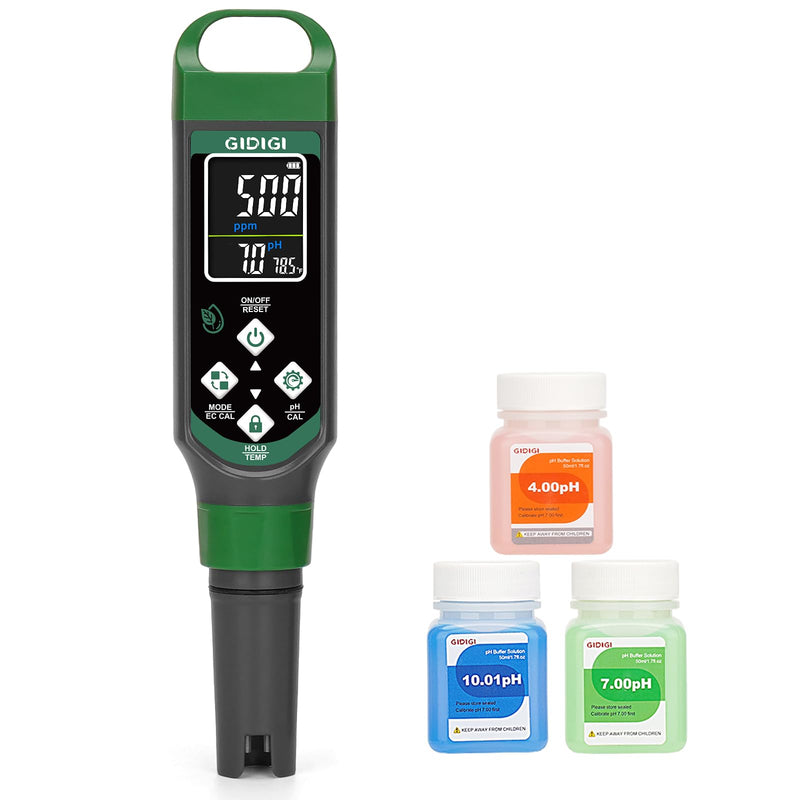 [Australia - AusPower] - pH Meter Digital Display Color Screen 4 in 1 pH Tester pH EC TDS Temp Water Quality Test Pen Suitable for Home Planting Hydroponics Swimming Pool Drinking Water Brewing Hot Tub NFC DWC 