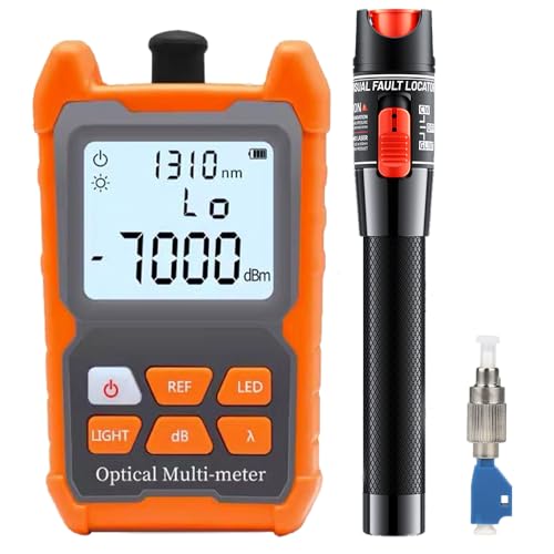 50mW Optical Fault Fault Finder Photometer Fiber Optic FTTH -70dBm to +6dBm Fiber Optic Tester with FC-LC-Adapter