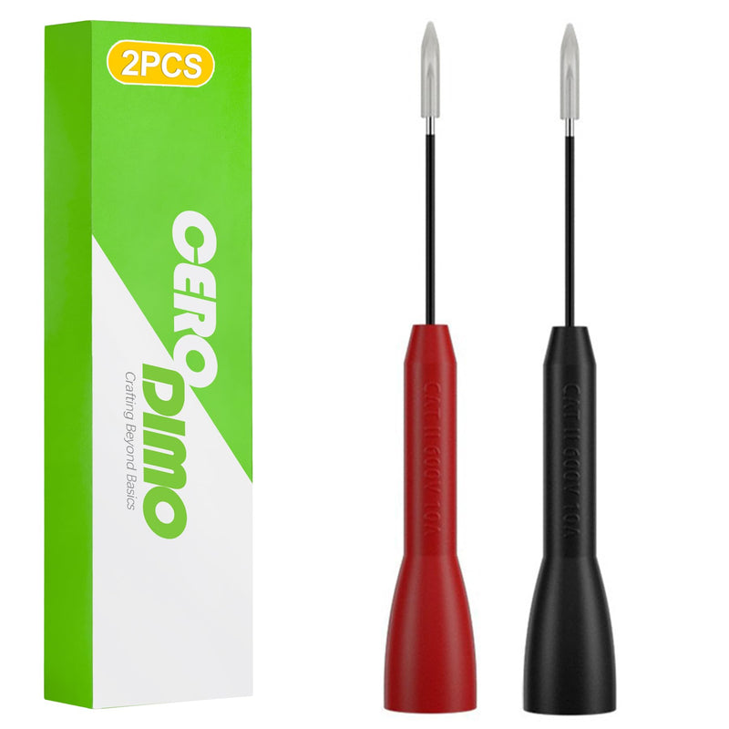 [Australia - AusPower] - 2 Pack 2mm Multimeter Needle Probes, 600V/10A Non-Destructive Test Probes, Back Probe Pins for Fluke Leads, Extended Wire Piercing Volt Meter Test Leads 