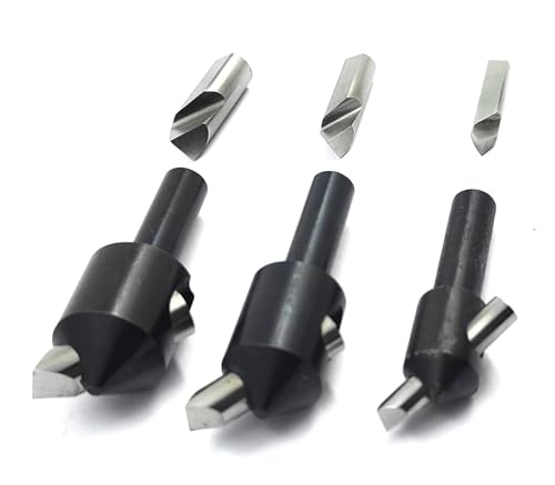 BUYOHLIC set of 3 fly cutters with 3/8-inch shanks and spare HSS tool bit for joinery work
