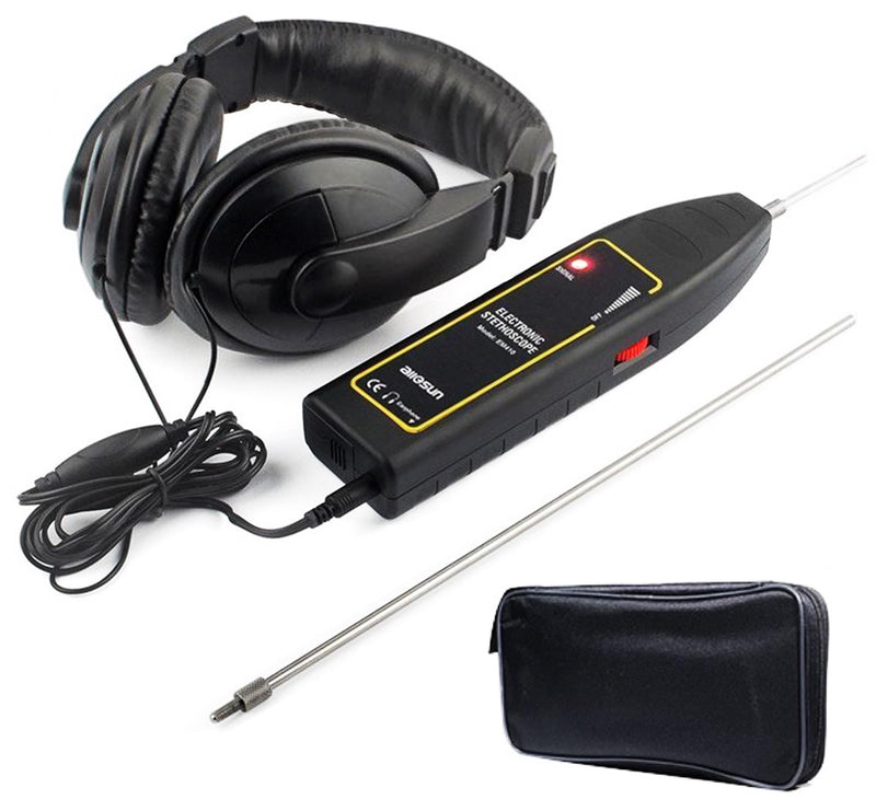 [Australia - AusPower] - Electronic Mechanic Stethoscope, Automotive Stethoscope, Car Chassis Ears Motor Cylinder Engine Stethoscope, Mechanics Diagnostic Tool Kit EM410 with Short/Long Probes & Headset 