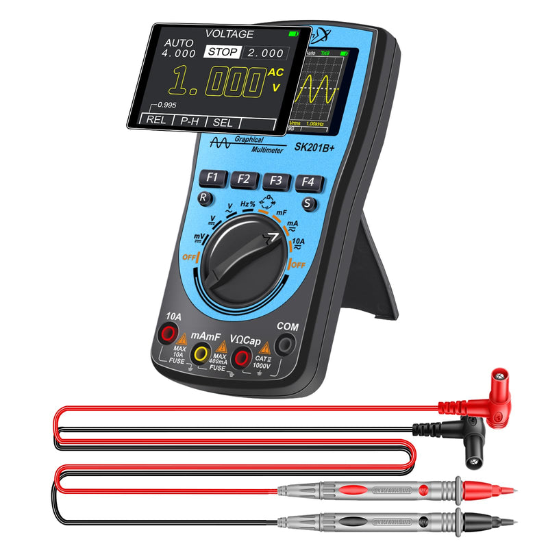 [Australia - AusPower] - SK201B+ Portable Oscilloscope Multimeter,1MHz Bandwidth,2.5Msps Sampling,4000 Count DMM,Measures Voltage,Current,Capacitance,Resistance,Diode Test 
