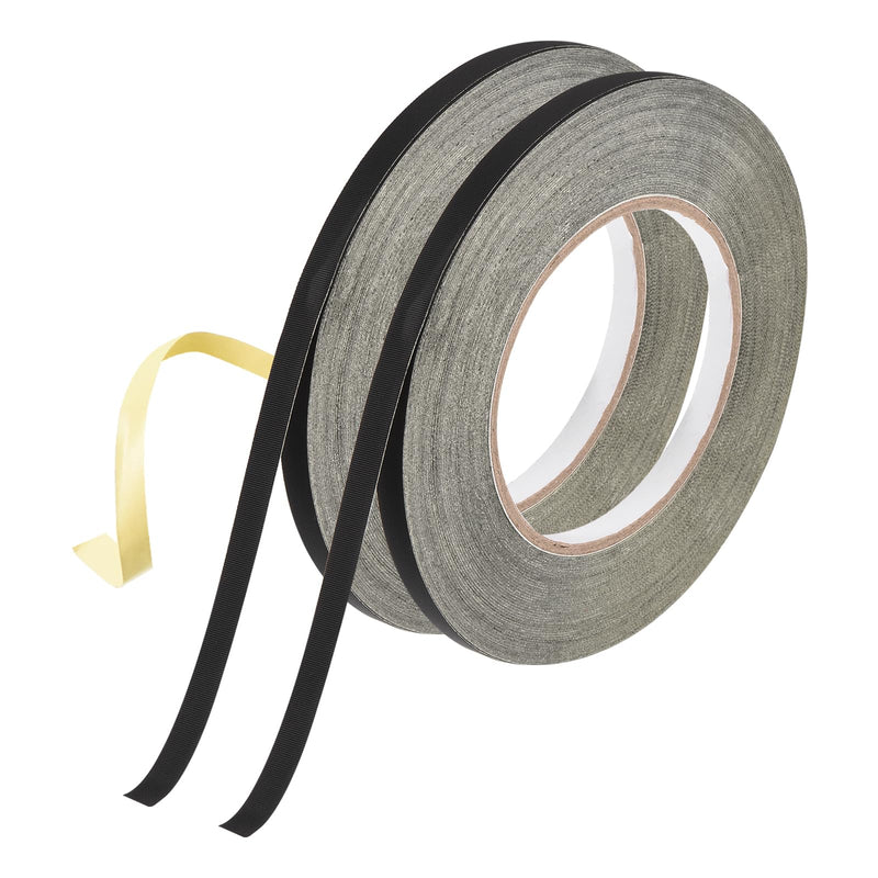 MECCANIXITY 2Pcs Insulating Acetate Roll Cloth Adhesive Tape, 0.3in x 98ft Black Electrical Heat Resistant Fabric Tape for Laptop Electric Automotive Guitar Repair Wire Harness 2
