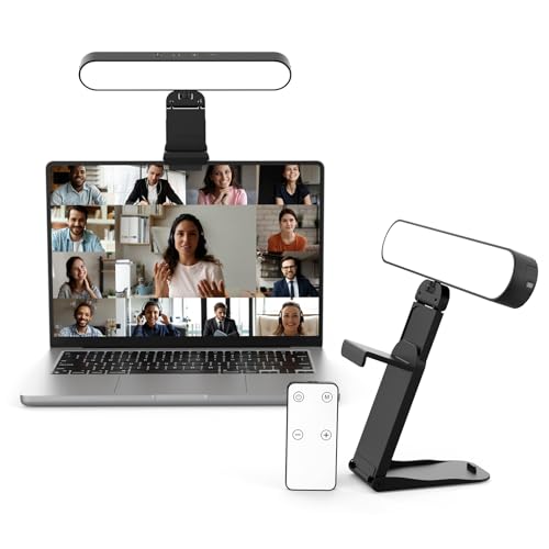 Takerers Video Conference Lighting, Webcam Light with Remote & Touch Control, 3 Color Temperature, 10 Level Brightness, Zoom Light for Computer, Video Calls, Live Streaming, Podcast, Studio (1-Pack) 1-Pack
