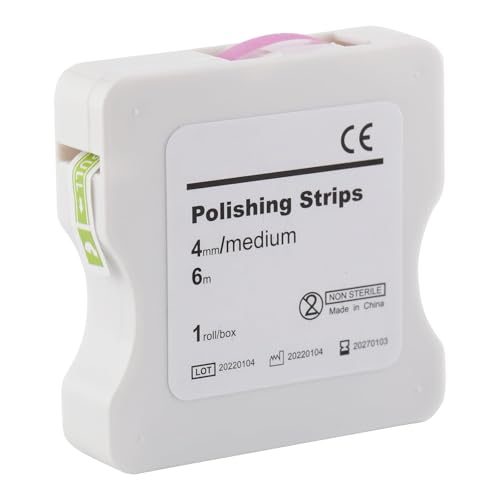 Tooth Sandpaper, Portable Tooth Sandpaper, 4 mm Width, 6 m/Rolls/Box, Polishing Strips, Interdental Sandpaper, Interdental Sanding Tools for Polishing Teeth (Pink)
