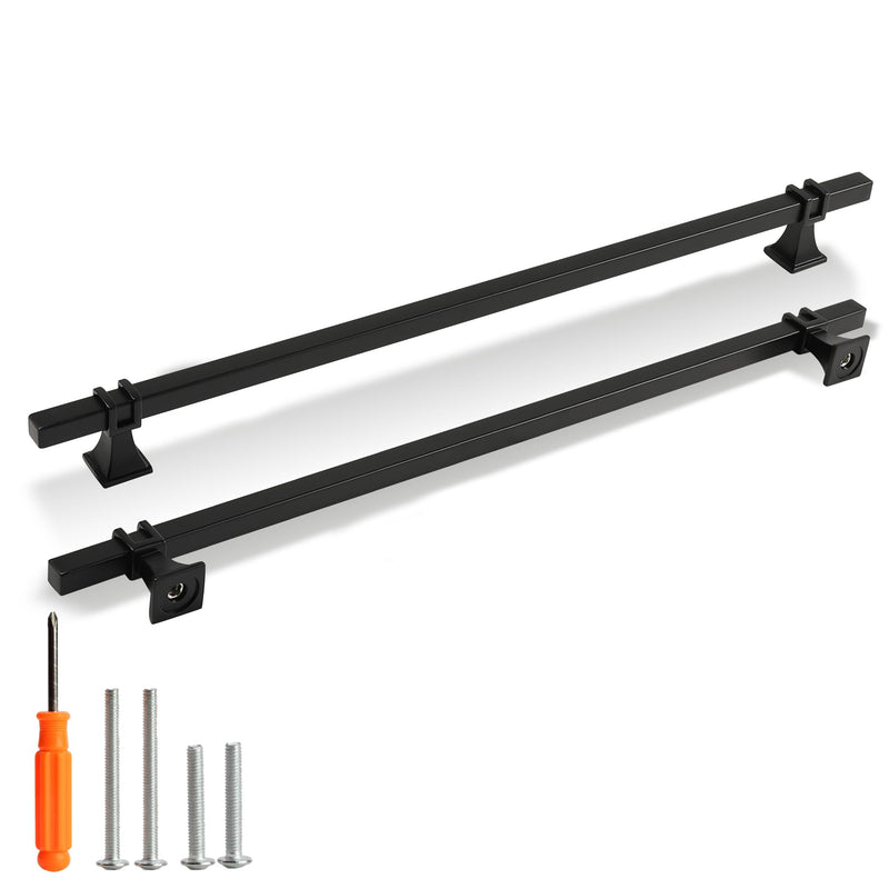 Cabinet Pulls Matte Black Cabinet Handles, 5 Pack 13-4/5 Inch Kitchen Door Cupboard Wardrobe Drawer Handles, Cabinet Hardware Bar Drawer Pulls, 352mm Hole Centers 13-4/5 inch Hole Centers Pull