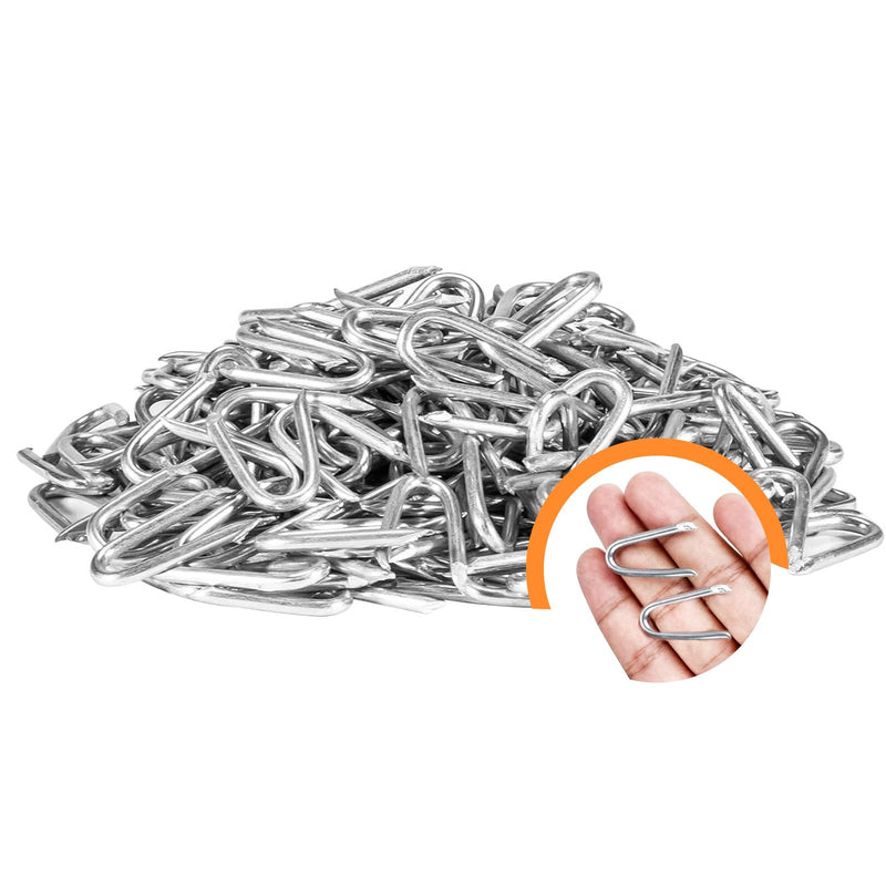 [Australia - AusPower] - Wire Fencing Staples 200 pcs, Galvanized U Shaped Fasteners Nails for Wire Mesh Fencing Wood Fencing Barbwire Fence 