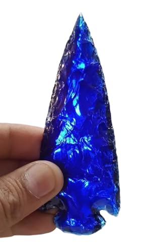 Blue Obsidian Spearhead Arrowhead Crystal for Healing and Jewelry Making Gemston Size - 6 Inch
