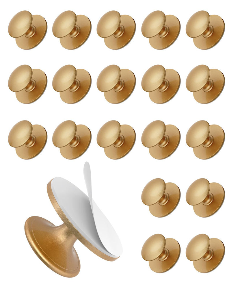 20 Pack Self Adhesive Cabinet Knobs, No Drilling Self Stick Drawer Knob, Stick-on Kitchen Cabinet Stainless Steel Handle Pull for Window, Wardrobe, Dresser, Cupboard, Closet (20, Antique Gold) 20