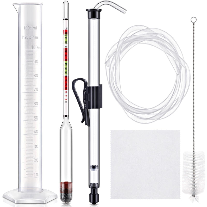 [Australia - AusPower] - Auto Siphon Mini and Triple Scale Hydrometer, 6 Feet of Food Safe Tubing & Clamp and Plastic Test Jar, Brix and Gravity Test Kit for Wine, Home Brewing, Winemaking Kit, Liquid Transfer 