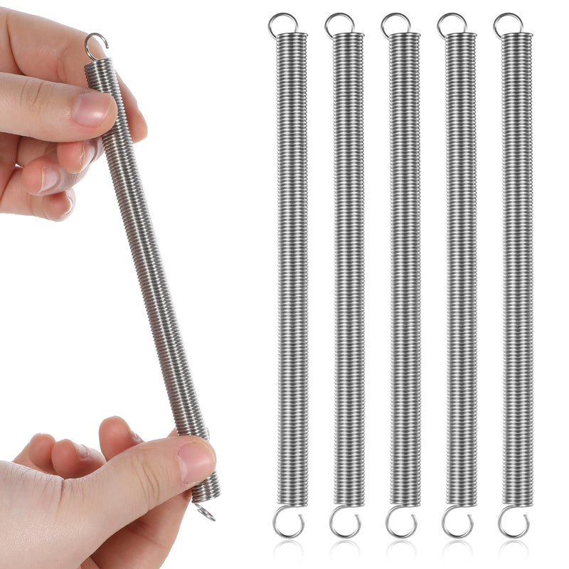 [Australia - AusPower] - 6 Pcs Extension Spring, 3/8 Inch x 6-1/2 Inch, 0.047 Inch Stainless Steel Dual Hook Tension Spring with Hook Ends for Industrial Machinery Repair Garage Door DIY 