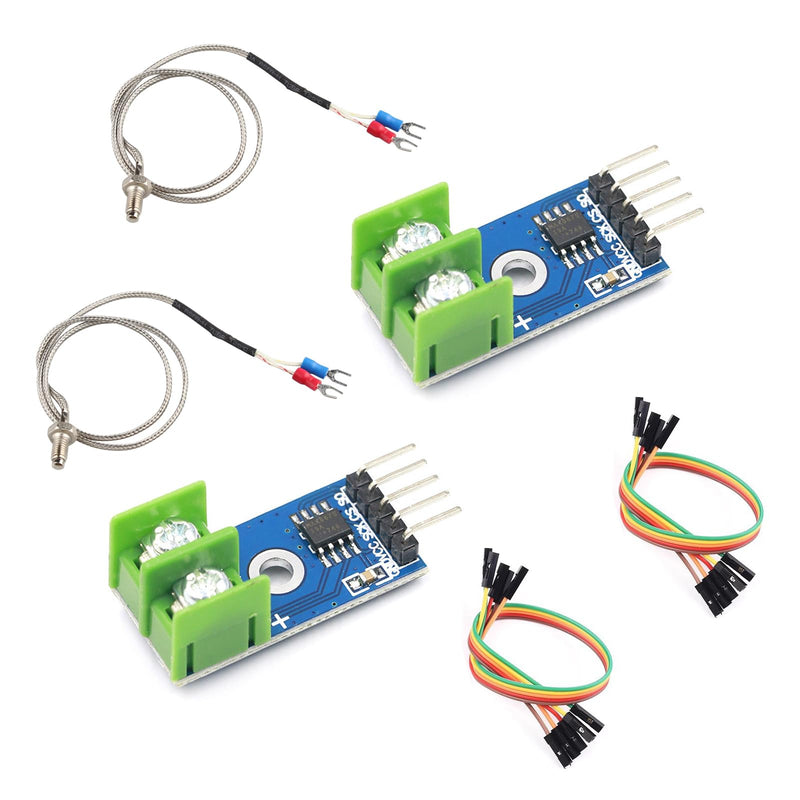 2 x MAX6675 temperature sensor, K type thermocouple temperature sensor | MAX6675 modules compatible with Arduino and Raspberry Pi
