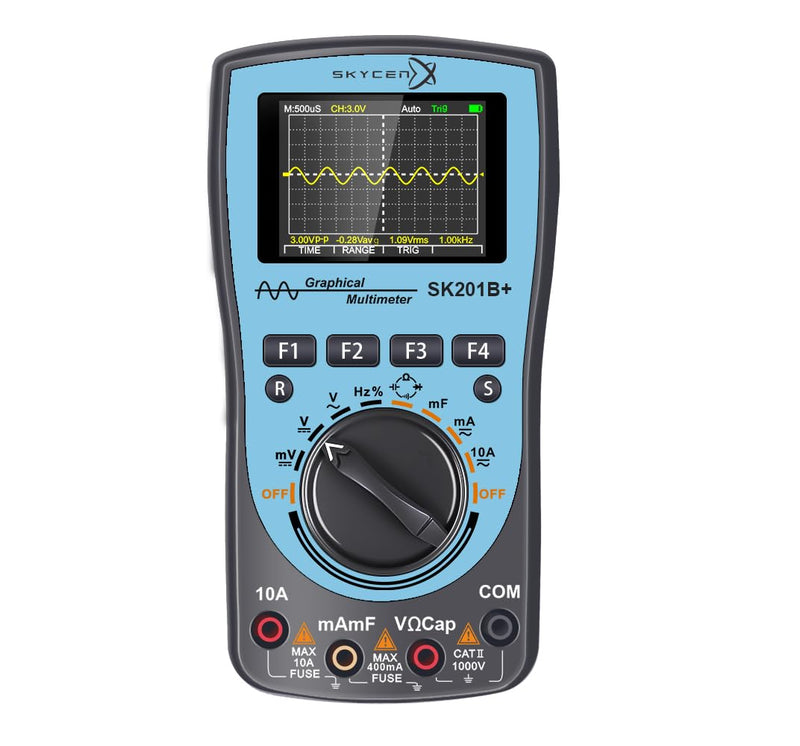 [Australia - AusPower] - SK201B+ Intelligent Graphical Digital Oscilloscope Multimeter 2 in 1 with 2.4 Inches Color Screen 1MHz Bandwidth 2.5Msps Sampling Rate for DIY and Electronic Test 