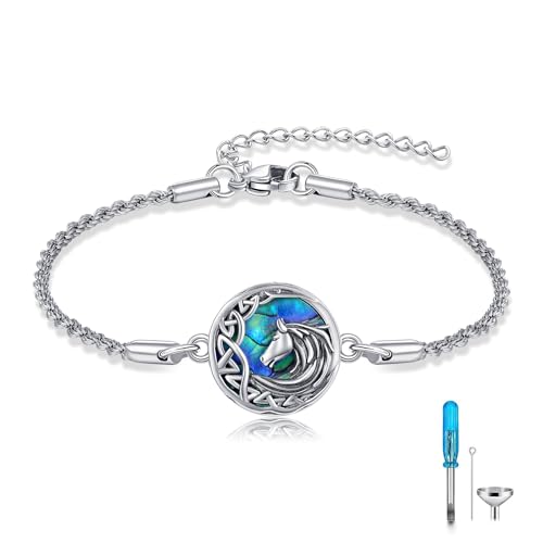 YAFEINI Horse Urn Bracelet Sterling Silver Cremation Jewelry Ashes Bracelet