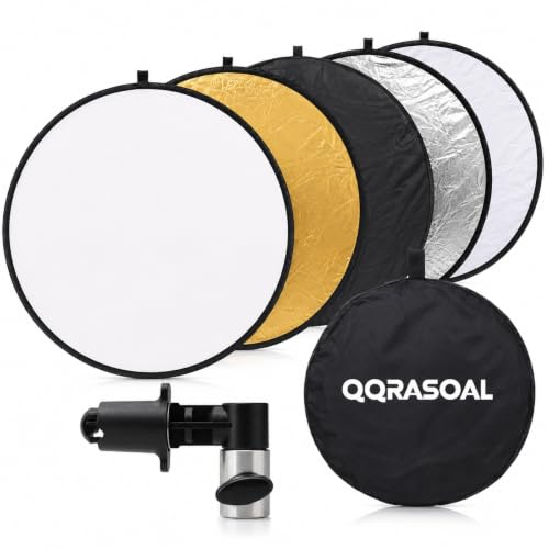 Large 5 in 1 Reflector Photography, 51in/130cm Photo Reflector with Clip open size:130cm/51inch