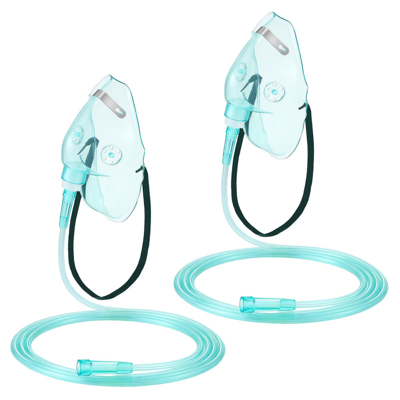 [Australia - AusPower] - Geiserailie 2PCS XL Oxygen Mask with 6.6 Ft Tubing and Adjustable Elastic Strap, Adult Oxygen Mask with Tubing, Breathing Masks for Face Adult XL for Adult 