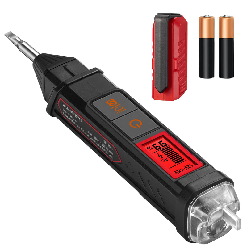 [Australia - AusPower] - Voltage Tester with Screwdriver Non-Contact Dual Range AC 12V/70V-1000V and Multimeter Tester 2000 Counts 